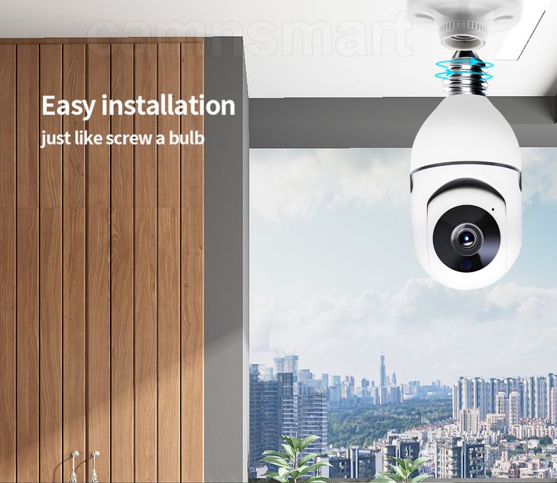 1080P Wifi kamera E27 spuldze Ycc365plus Mini PTZ HD infrasarkanā nakts redzamība Divvirzienu saruna Bērnu monitors Mājas drošība_voghion.com