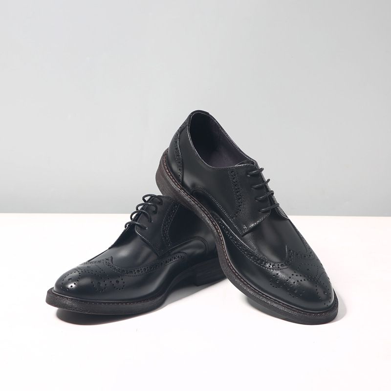 ShoeVault Dropshipping/Scarpe da uomo in pelle bovina retrò casual da lavoro formali da sposa in stile brogue britannico_voghion.com