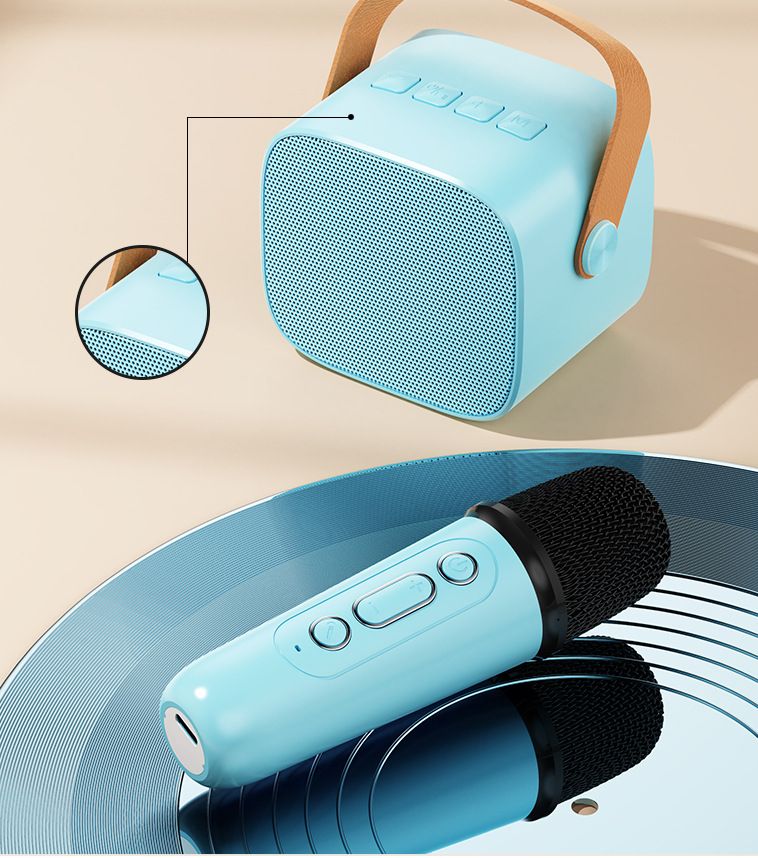 Mini enceinte Bluetooth karaoké pour enfants, sans fil, pour l'extérieur, chant, usage domestique, avec microphone_voghion.com