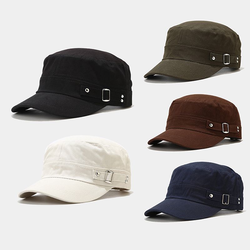 Vintage Men'S Military Caps Cotton Breathable Baseball Men Women Adjustable Cadet Army Cap Classic Flat Top Sun Hat_voghion.com