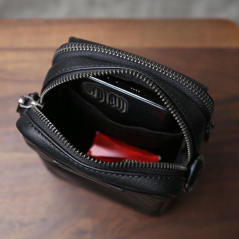 fall And Winter New Head Layer Cowhide Men's Bag, Shoulder Crossbody Mini Small Bag, Large Capacity Leather Cell Phone Bag Fashionable Versatile_voghion.com