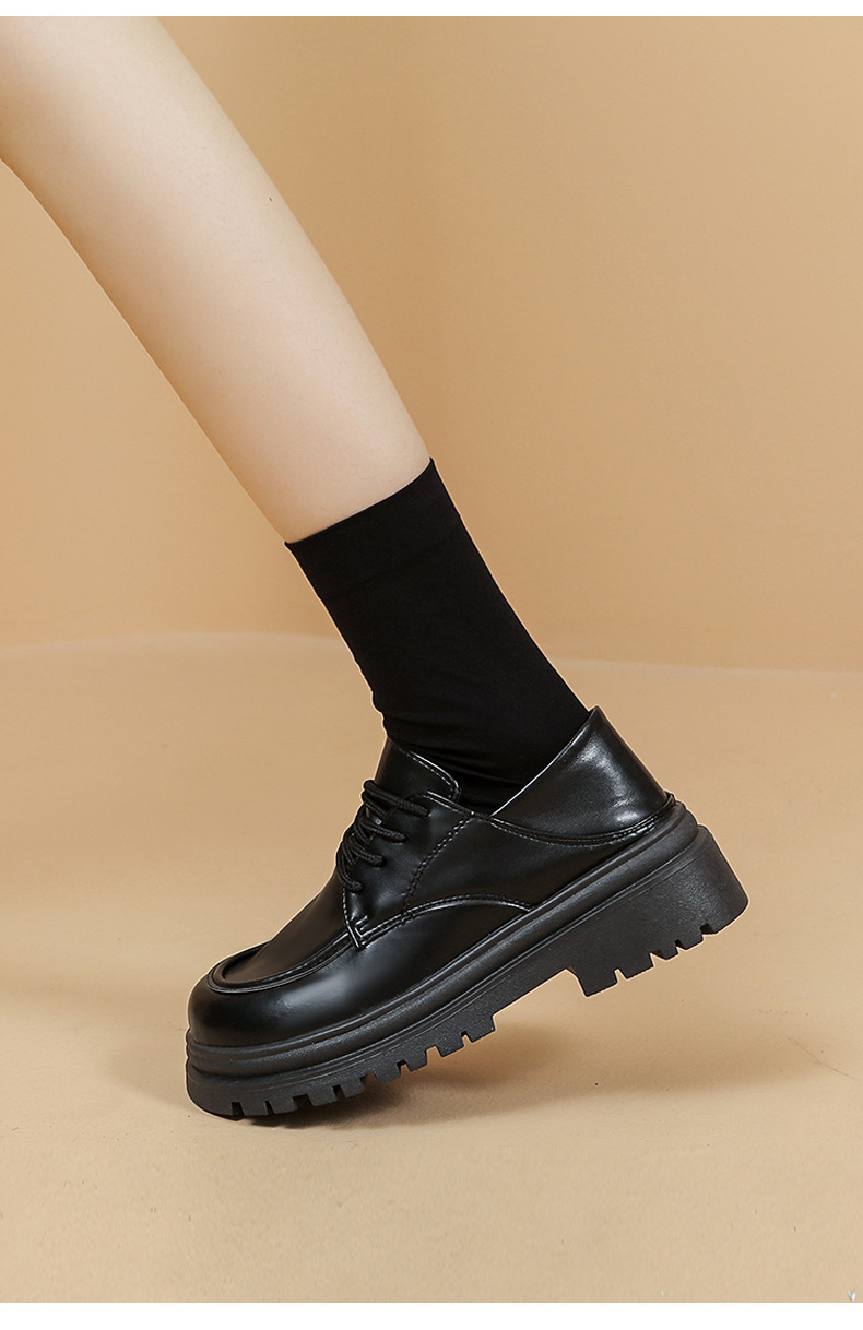 Calzature casual da sera comode in pelle verniciata da donna Oxford Derby in pelle_voghion.com