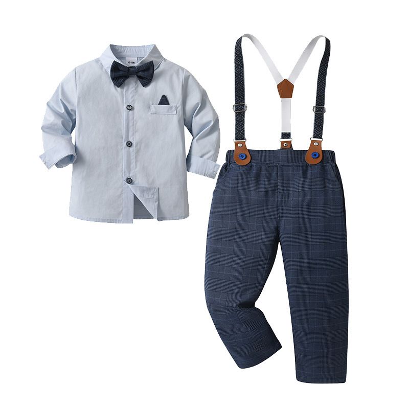 Kleiner Jungenanzug Zweiteiliges Set Jungen Outfit Baby Frühling und Herbst Kleidung Kinderbekleidung_voghion.com