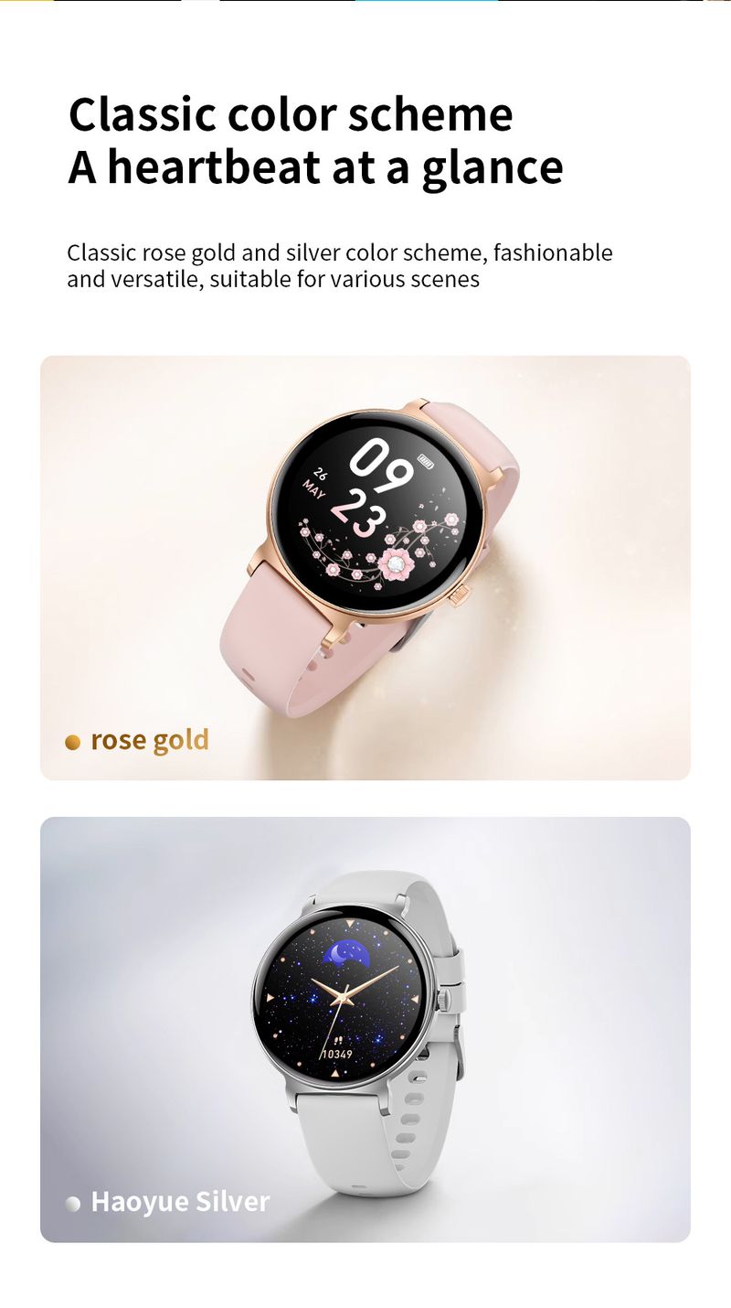 JX523 Smart Watch With Bluetooth Calling, Menstrual Cycle Tracking, Voice Assistant & Fitness Tracking - Pink Silicone Strap_voghion.com