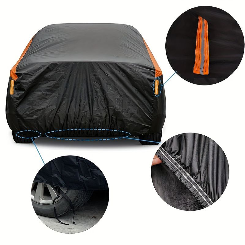 Wasserdichter Sonnenschutz für den Außenbereich, Regenschutz, UV-Schutz, Autoabdeckung, universell, für SUV/Limousine, 190T, Auto-Schutzhülle_voghion.com