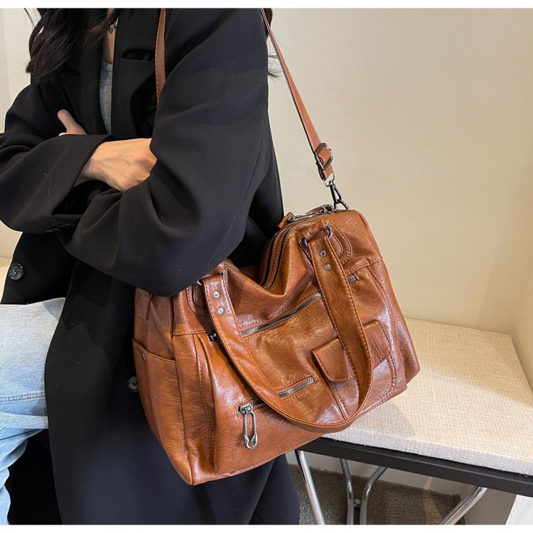 Rejsetaske Stor Kapacitet Vintage Motorcykeltaske Mode Korte Forretningsrejser Enkelt Skulder Crossbody Taske Afslappet Tote Taske_voghion.com