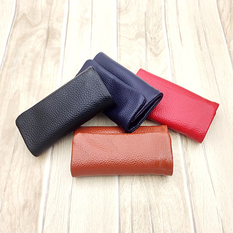 Oberschicht-Rindsleder mit Litschi-Textur, große Geldbörse mit Geldklammer, praktischer Schlüsselhalter_voghion.com