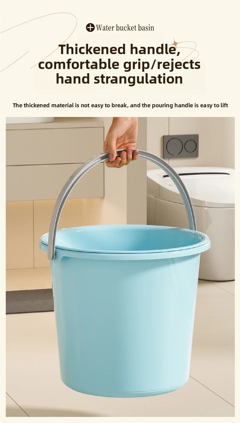 Large Thickened Plastic Water Bucket Set For Home Water Storage Laundry Bathing Basin Suitable For Student Dormitory Use_voghion.com