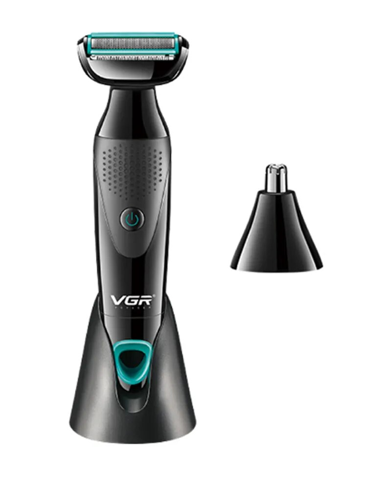 VGR 2in1 Body Groomer Voor Mannen & Vrouwen Lichaamshaartrimmer Wasbare Baard Elektrisch Scheerapparaat Oplaadbare Neus Oorverzorging Nat Droog_voghion.com