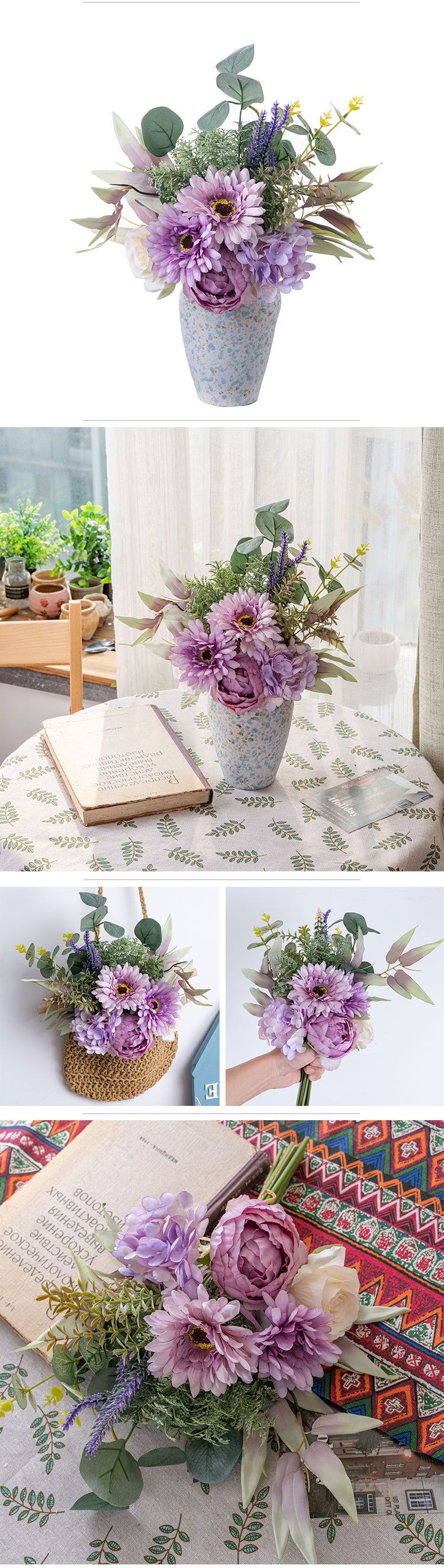 Artificial Decorations Handbook INS Style Artificial Flower Home Decoration Wholesale Artificial Flower_voghion.com