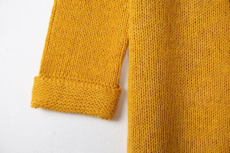Damenbekleidung neue Kapuzenstrickjacke verdickter Strickpullover langer Pullover_voghion.com