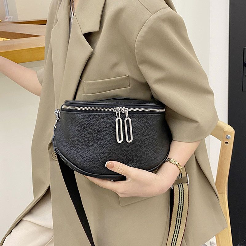 Lihao sac de messager Double fermetures à glissière bandoulière détachable poche Collocation quotidienne Faux cuir Premium femmes fourre-tout_voghion.com