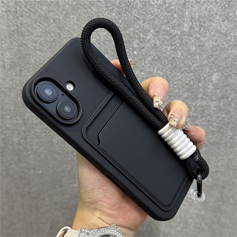 Držalo za denarnico z režo za kartice in zapestnim paščkom za telefon za iPhone 13 15 16 Pro Max 11 12 14 Plus X XS XR najlonski odbijač z vrvico_voghion.com