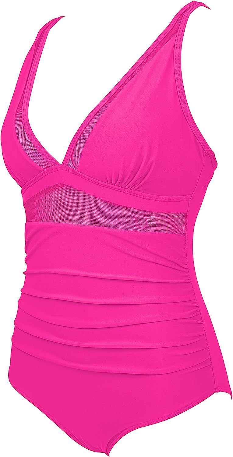 Mesh-Patchwork-Overall, sexy, eng anliegender Badeanzug mit hoher Taille, rückenfreier Bikini_voghion.com