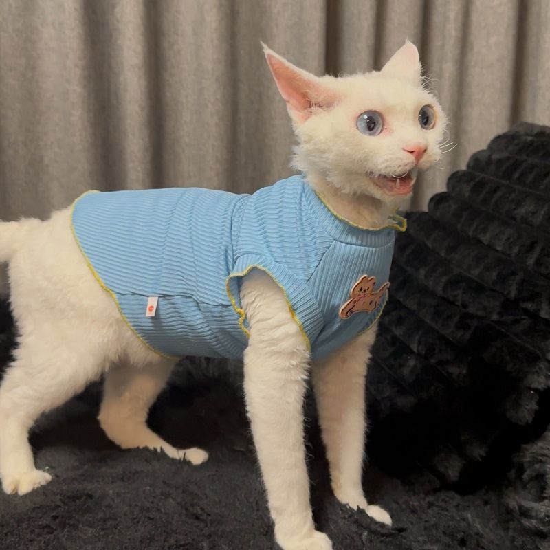 Vestiti estivi per gatti, nuovi, elastici, traspiranti, sottili, senza peli e senza maniche_voghion.com