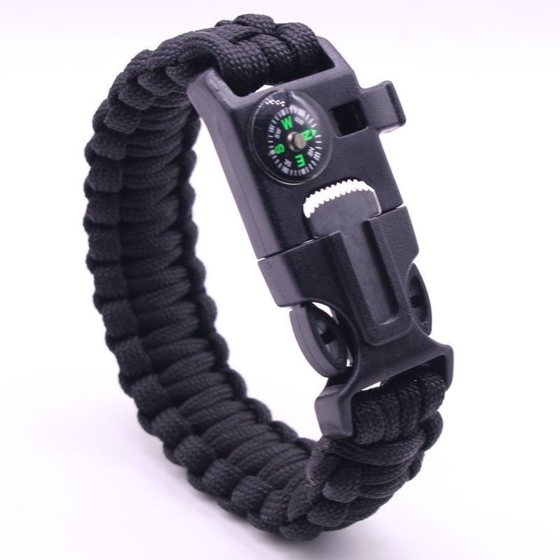 Umbrella Rope Flint, Multifunctional Compass, Tactical Bracelet, Outdoor Mountain Climbing And Rescue Whistle Survival_voghion.com