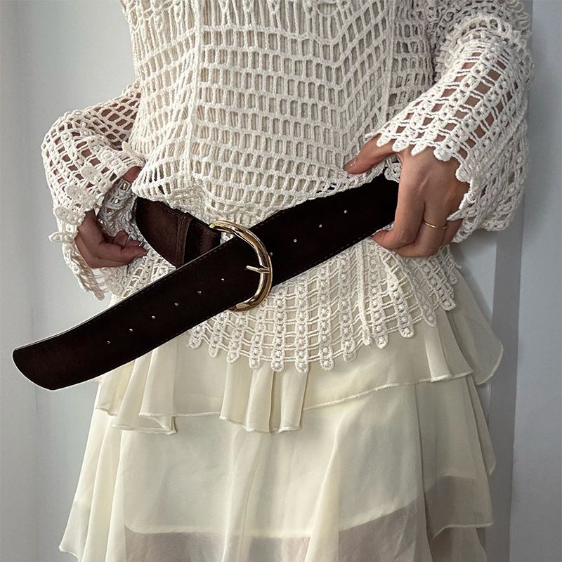 Mode Einfache Leder Taille Kette Melad Persönlichkeit Vielseitig Gürtel Design Sinn Nische Zubehör_voghion.com