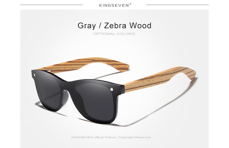 KINGSEVEN Occhiali da sole con lenti polarizzate nere, nuovi occhiali da sole in legno di zebra da donna e da uomo, occhiali da sole vintage in legno, occhiali retrò_voghion.com