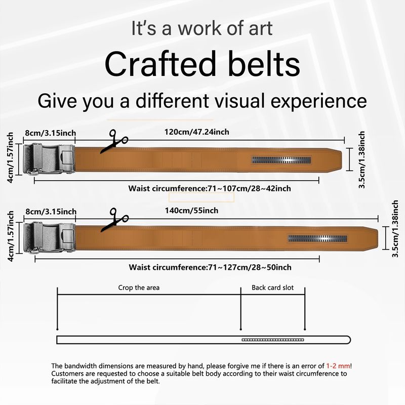 Men's Genuine Leather Youth Business Automatic Belt Two-layer Cowhide_voghion.com