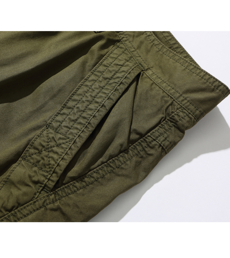 Pantalones cortos cargo de algodón con bolsillo con solapa para hombre para primavera y verano_voghion.com