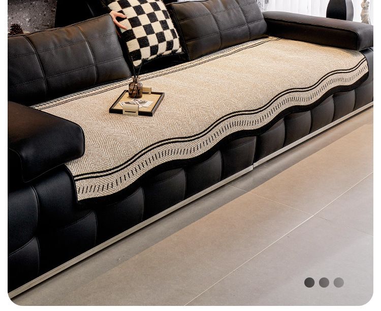 Chenille Wave-Pattern Sofa Cushion – Customizable Non-Slip Seat Pad For Modular Sectionals (Luxury Textured Design)_voghion.com