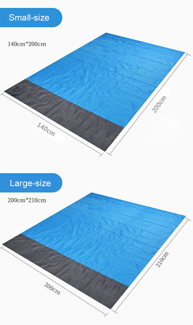 Tapis de camping d'extérieur 2 x 2,1 m, pliable, imperméable, couverture de plage, matelas, tapis léger et portable, tapis de pique-nique, tapis de plage de sable_voghion.com