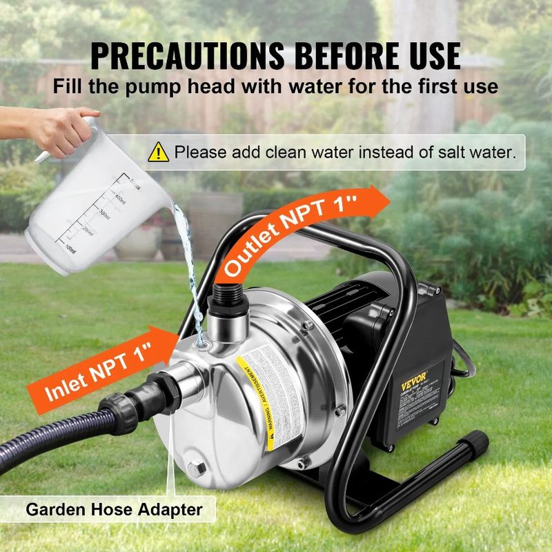 Pompa per pozzi d'acqua Jet Garden 1200GPH Ft Shallow 164 1.5HP Pompa portatile_voghion.com