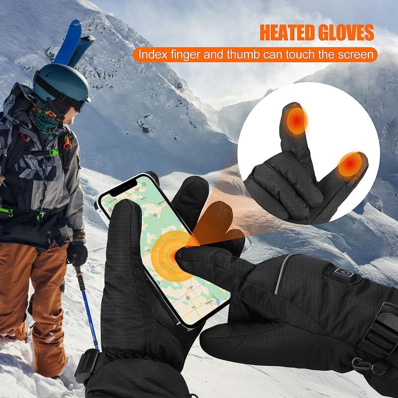 Gants chauffants Gants chauffants chauds d'hiver Gants chauffants électriques Gants de cyclisme d'extérieur pour le sport Gants chauffants intelligents à écran tactile_voghion.com