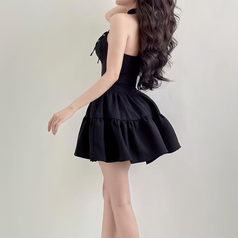 Size Dot Sleeveless Sleeve Round The Maxi Mini Autumn Summer Affordable Zipper Solid Wrinkle Comfortable Synonyms_voghion.com