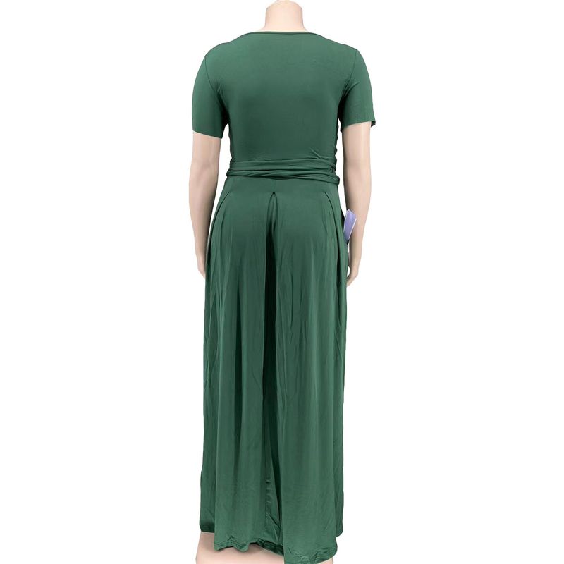 large size women's casual skirt suit two-piece set (including pockets)_voghion.com