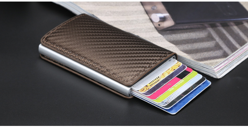 Baellerry RFID-blockierendes Slim-Kartenetui – Ultradünnes Aluminium-Kartenetui für Damen und Herren, minimalistische Geldbörse aus PU-Leder mit Diebstahlschutz_voghion.com