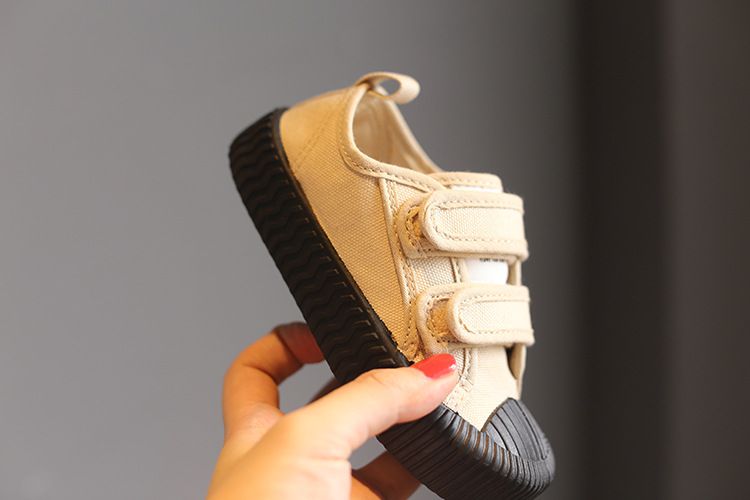 Kinder schuhe Candy farbe low top kinder leinwand schuhe Klett_voghion.com