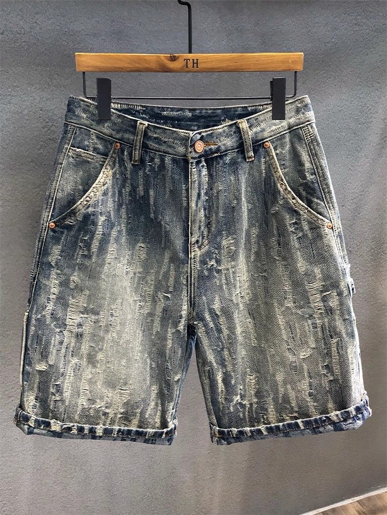 Men's Clothing New High End Design Jacquard Light Colored Men's Mid Length Pants For Outer Wear Thin Style_voghion.com