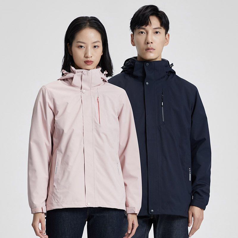 GB32614 Giacca softshell casual 3 in 1 impermeabile termosaldata da uomo, calda e resistente al freddo per donna_voghion.com