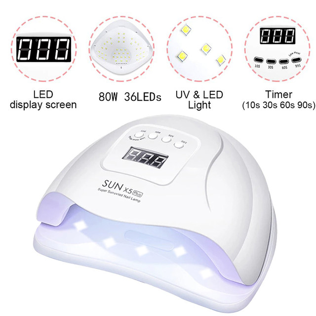 66LEDs negletørrer UV LED neglelampe til hærdning af al gel neglelak med bevægelsessensor Professionelt manicure salon værktøjsudstyr_voghion.com