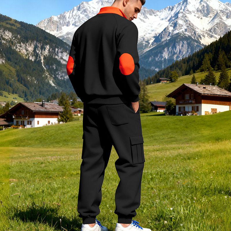 Herrenbekleidung: Schweres Winter-Workwear-Set aus Hoodie und Jogginghose für Herren – lässige Outdoor-Utility-Hose mit Fleecefutter für Streetwear und Pendeln_voghion.com