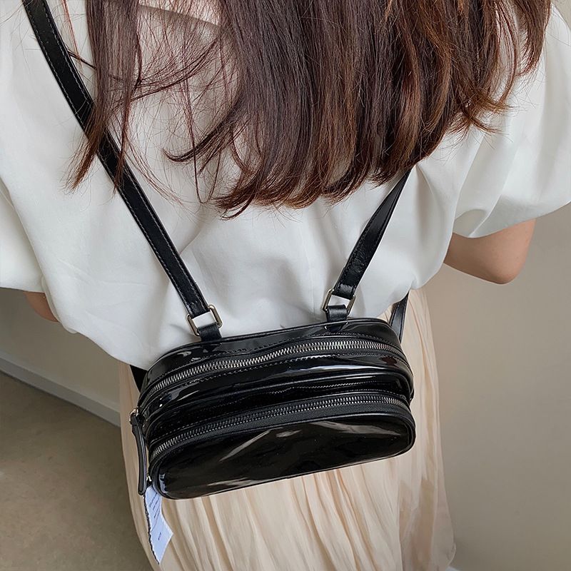 Shoulder bag 2024 new niche square cute solid color versatile daily casual black backpack for women_voghion.com