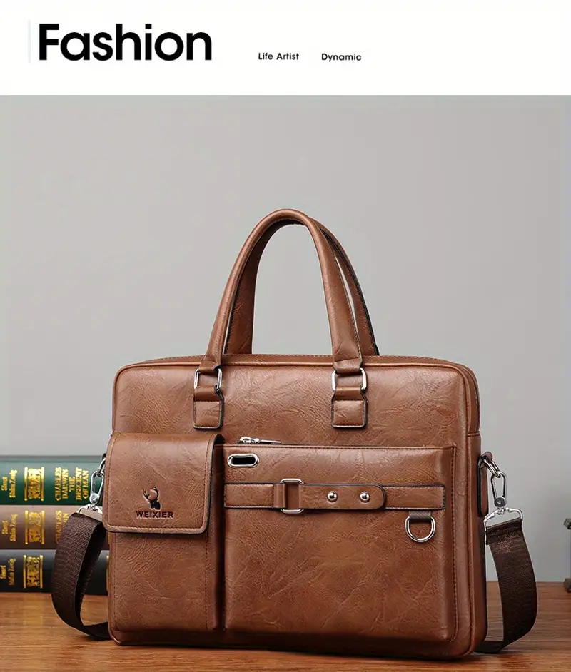 Sac à main d'affaires de luxe léger sac à bandoulière pour ordinateur de voyage d'affaires de grande capacité pour hommes sac à bandoulière en cuir imperméable pour hommes_voghion.com