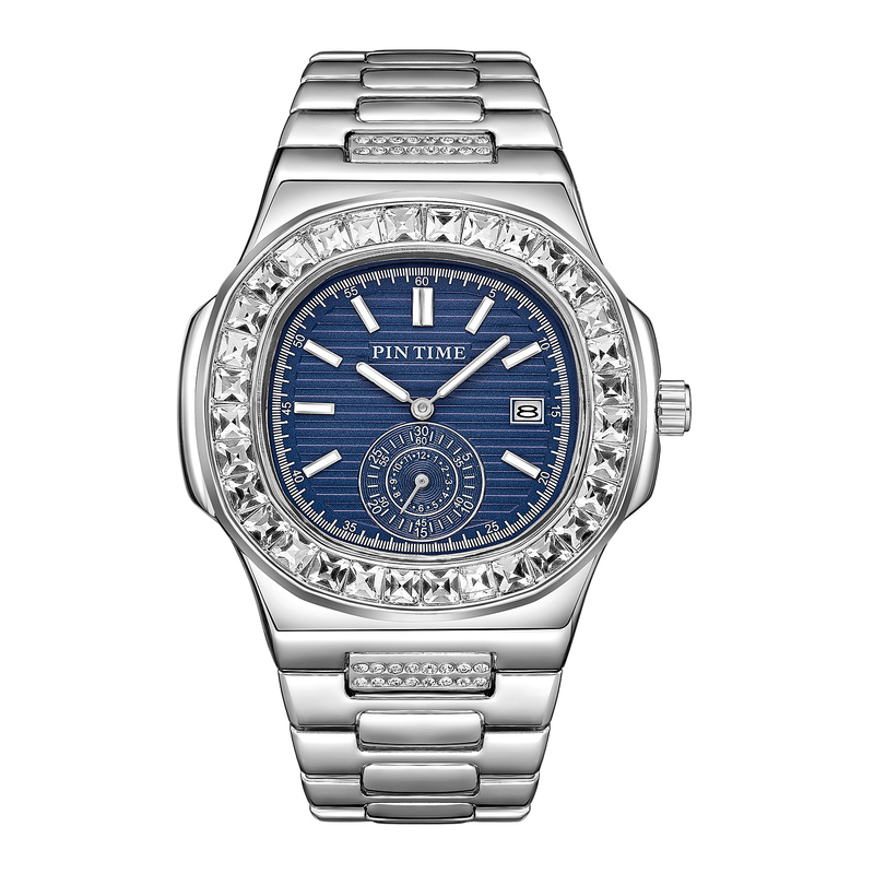 Men's Stylish Business Quartz Watch With Date Function, 30M Water Resistance, Stainless Steel Jewelry Clasp, Square Dial (40.5mm)_voghion.com