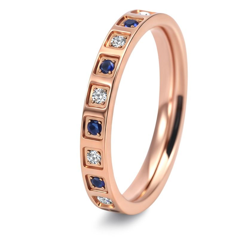 Set di anelli impilabili con zaffiri multi-tono e zirconi cubici, anelli dell'eternità placcati in oro, argento e oro rosa, collezione di gioielli da indossare ogni giorno e da regalo_voghion.com