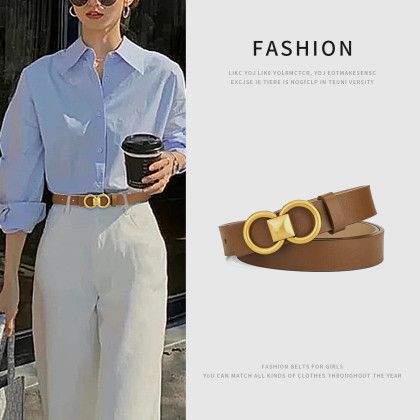 Frae schlank Taille modesch a villfälteg nei Stil Gürtel, Kleederdekoratioun, glat Schnalle, Frae Gürtel kann gedroe ginn_voghion.com