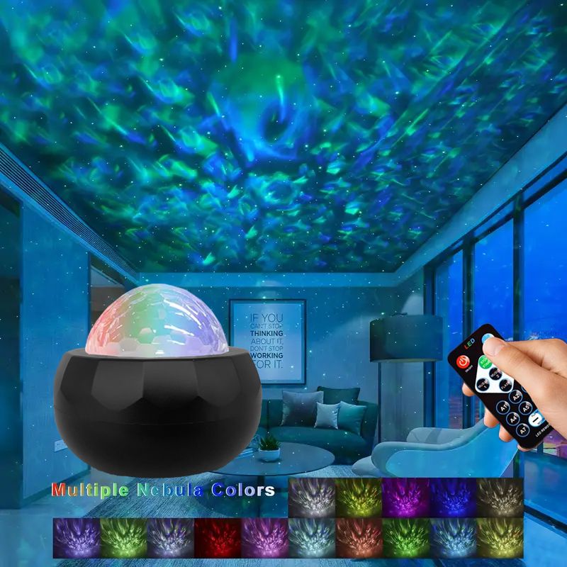 Neu LED Projektor Nacht Starry Sky Atmosphäre 7 Modi Fernbedienung Ozean Welle Licht Für Schlafzimmer Dekor Baby Lampe Hause Kinder Geschenk_voghion.com