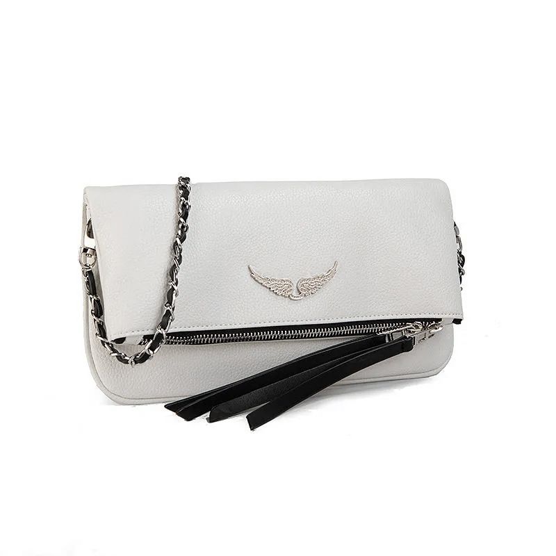 Umhängetasche, neu eingetroffene schwarze Umhängetasche mit Flügelkette für Damen, klassische und modische Damentasche zum Einkaufen._voghion.com
