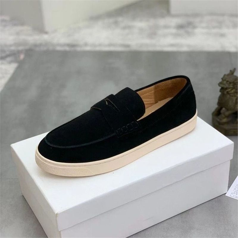 Herrenschuhe Wildleder Nubukleder Slip-On Loafers Frühling High-End Luxusmode_voghion.com