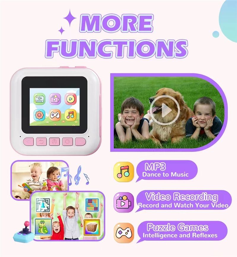 【High Quality】 New Polaroid Photo Capable, Printable, HD Front And Rear Dual Camera, Recordable Children's Camera_voghion.com
