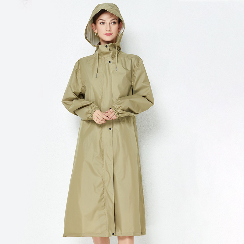 Dammen Waasserdicht Laang Reenmantel Damen Reenmantel Kapuzen Trenchjacket Windbreaker Liicht Outdoor Wanderreenkleeder_voghion.com