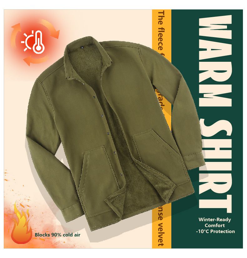 Camicia termica da uomo – Camicia in poliestere antipiega con design multitasche_voghion.com