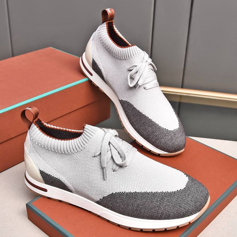 Men's 2025 Spring Summer New Sock Flat Lace-Up Knitted Breathable Sports Versatile Running Shoes For Men_voghion.com