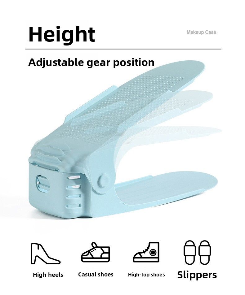 Adjustable Cabinet Storage Artifact Plastic Double-layer Rack Simple Household Integrated Shoe Holder Foldable_voghion.com