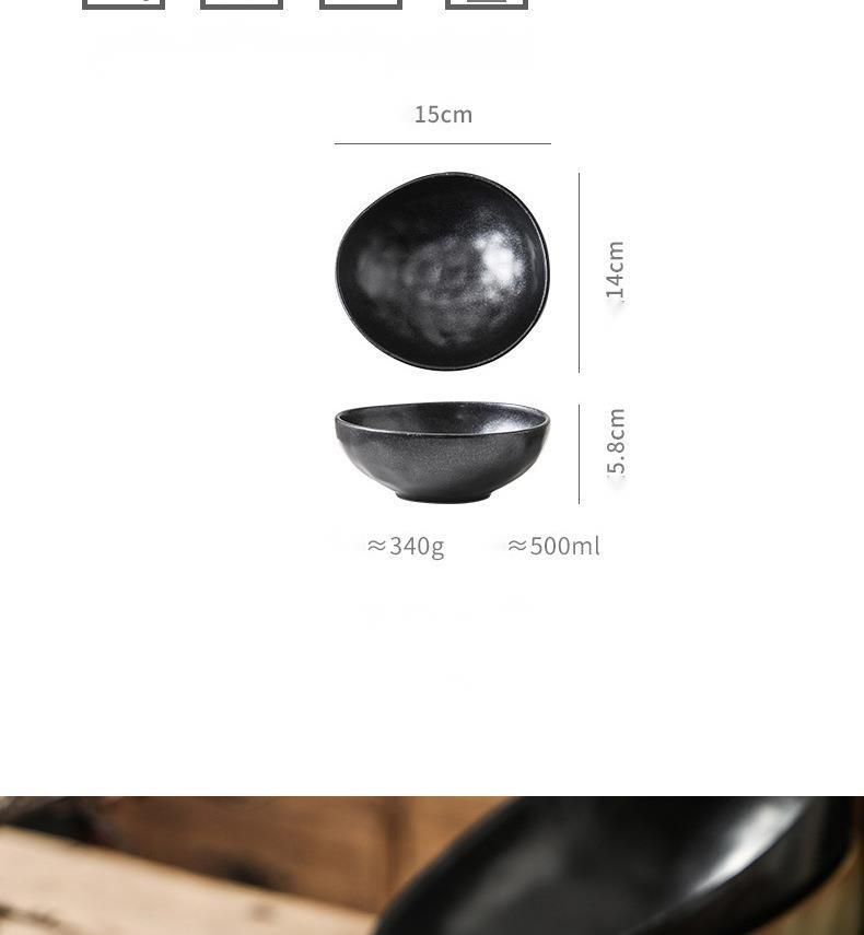 Ciotola per insalata in ceramica per dessert, piccola ciotola per noodles di riso creativa in stile giapponese, aspetto di alta qualità_voghion.com